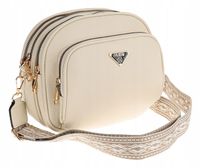 Torebka Damska Skóra Pojemna Listonoszka na Ramę Miejska Modna YD9743 Beige