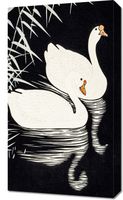 Obraz 40x70cm White Chinese Geese, Koson Japoński Vintage do Salonu