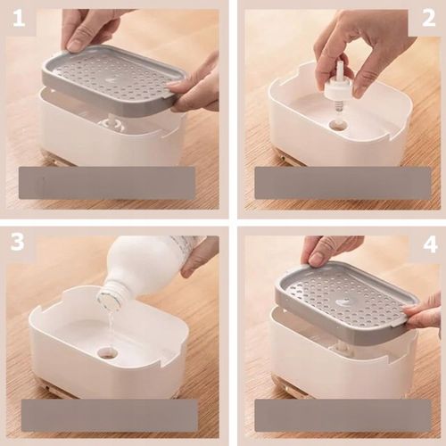 Dozownik pojemnik z miejscem na gąbkę czarny na Arena.pl