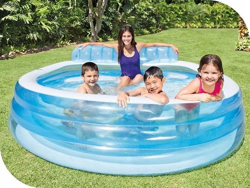 Basen Ogrodowy Dmuchany Intex z Ławeczką Oparciem na Arena.pl