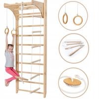 Drabinka gimnastyczna do ćwiczeń regulowany drążek zestaw akcesoriów