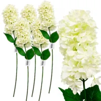 Hortensja sztuczna pojedyncza 90cm (kwiat 25cm) śmietankowa 5szt