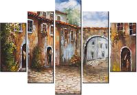 105CM 150CM OBRAZ 5 ELEM UROKLIWA ULICZKA DRUK