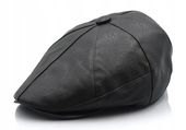 Kaszkiet męski skórzany PREMIUM ocieplany Peaky Blinders czarny Pako Jeans