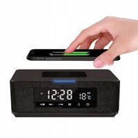 2 x Głośnik Bluetooth RADIO Ładowarka Indukcyjna ZEGAR