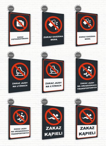 Tabliczka znak informacyjny 20x15 Antracyt ZAKAZ UŻYWANIA WINDY POŻAR na Arena.pl