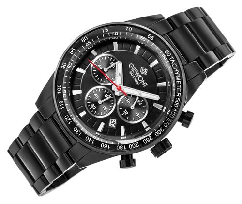 zegarek męski giewont chronograph sapphire czarny gw9140-b2 na Arena.pl