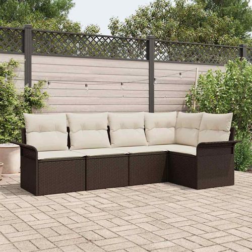 Zestaw Sof na Ogród 5 pcs 242.5 x 132.5 x 85 cm Polirattan na Arena.pl