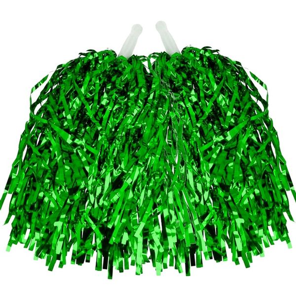 ZIELONE POMPONY POMPON CHEERLEADERKI CZIRLIDERKI 2 szt zdjęcie 1