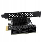 Karta adapter do komputera PC PCIe 1X na 6x SATA 3.0 Serial ATA do 6Gb/s