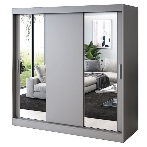 Szafa Przesuwna 200cm SOFIA Antracyt Garderoba RÓŻNE KONFIGURACJE zdjęcie 1