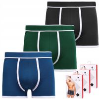 Bokserki Męskie Bawełna Gładkie KLASYCZNE DOPASOWANE MORAJ ZESTAW 3-PAK XL
