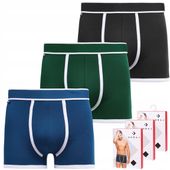 Bokserki Męskie Bawełna Gładkie KLASYCZNE DOPASOWANE MORAJ ZESTAW 3-PAK XL