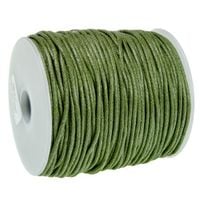 SZNUREK bawełniany woskowany 2mm zielony oliwkowy 50m