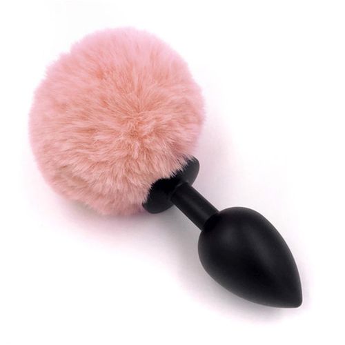 plug jewellery silicon plug   bunny tail   black peach na Arena.pl
