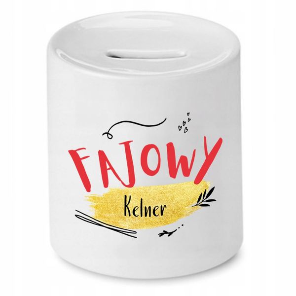 Skarbonka Prezent Dla Kelnera Fajowy Kelner Z Nadrukiem Ze Zdjęciem zdjęcie 1