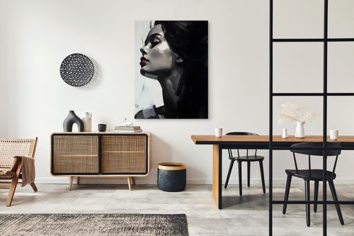 Obraz Na Ścianę Kobiecy PORTRET Abstrakcja Czerwone Usta 70cm x 100cm na Arena.pl