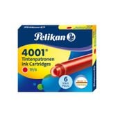 NABOJE ATRAMENTOWE KRÓTKIE 6SZT PALIKAN 4001 CZERWONE