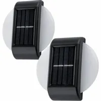 2 x lampa solarna kinkiet 6 led dekoracja ogrodu tarasu balkonu 2szt P-120