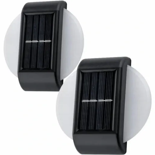 2 x lampa solarna kinkiet 6 led dekoracja ogrodu tarasu balkonu 2szt P-120 zdjęcie 1