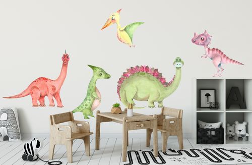 NAKLEJKI zestaw DINOZAURY  na ścianę do pokoju dziecka M na Arena.pl
