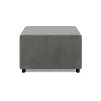 Pufa do salonu, podnóżek, BLOM, velvet, 71x71x40 cm, szary | TYLETEGOTU