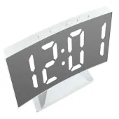 Zegar elektroniczny cyfrowy led budzik termometr lustro stojący usb pamięć