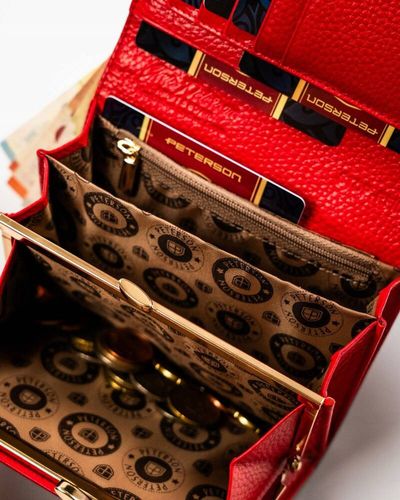 portfel damski w orientacji poziomej wykonany ze skóry naturalnej na Arena.pl