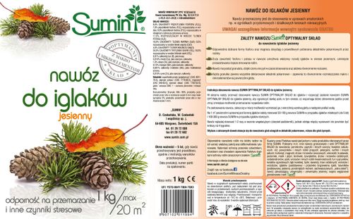 Sumin Nawóz Do Iglaków Jesienny 1Kg Optymalny Skład Granulat na Arena.pl