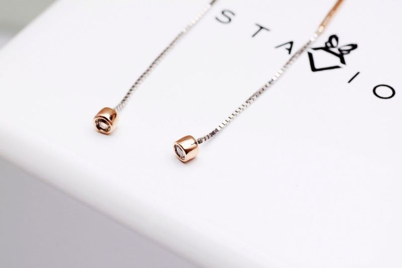 Emaga Złote kolczyki KRD2007 - Diament zdjęcie 3