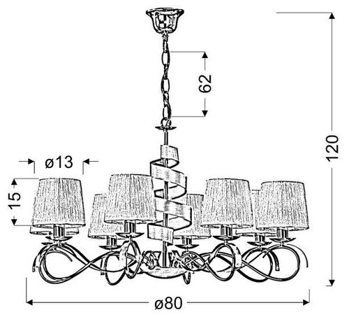 Denis zwis 8x40W E14 chrom na Arena.pl