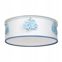 Lampa Wisząca AUTOMOBILE Niebieski Abażur 2xE27 40cm Lampa Sufitowa Salon