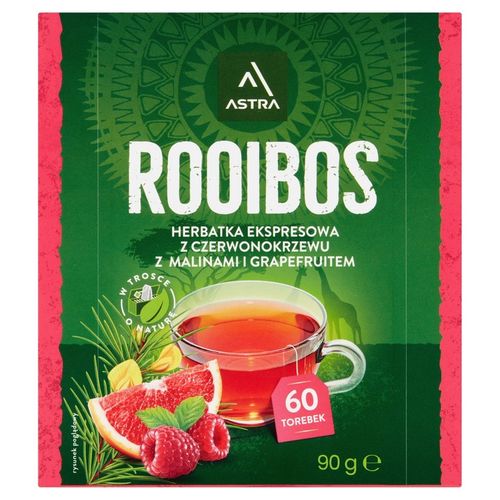 Herbata ziołowa w torebkach Astra Rooibos malina i grapefruit 60szt x5 na Arena.pl