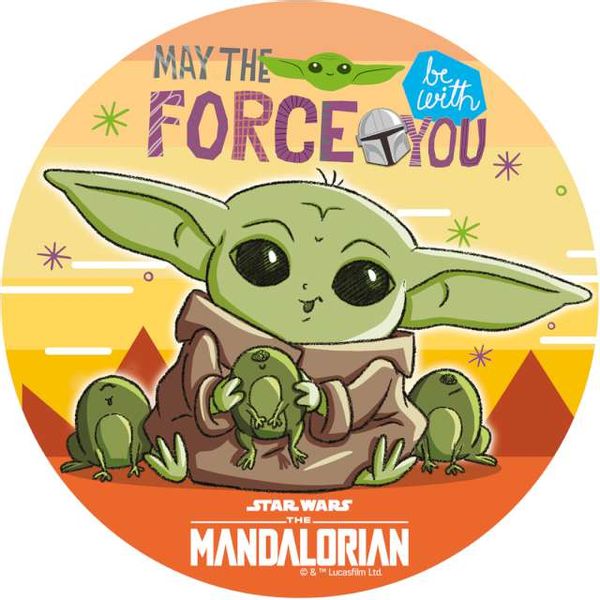 Dekoracja tortu opłatek "Star Wars Mandalorian", 15,5 cm, Dekora