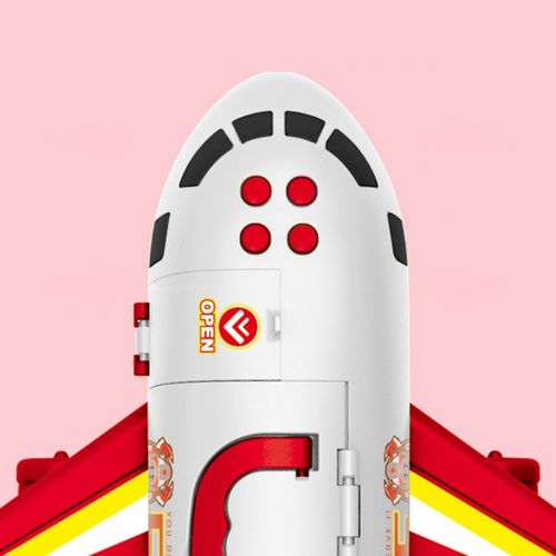 WOOPIE Samolot Rozkładany Transporter Straż Pożarna z 3 Autami Strażackimi Zestaw XL Znaki Drogowe na Arena.pl