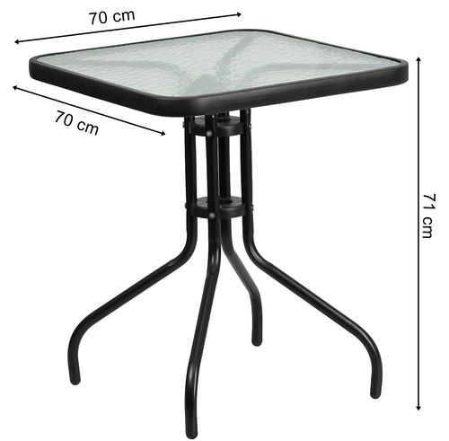 Stół kwadrat ISLAND 70cm + 4x Krzesło SOFIA brąz na Arena.pl