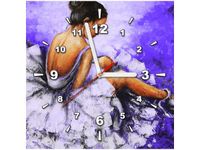 30X30CM ZEGAR ŚCIENNY OBRAZ BALETNICA GRANATOWYM TLE OBRAZ MALOWANE