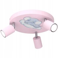 PLAFON LAMPA SUFITOWA LUMINEX 9385 RÓŻOWA MOTYW SŁONIKA 3XGU10