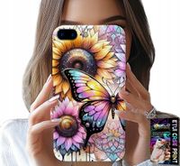 ETUI DO IPHONE ( 7 PLUS ) - SŁONECZNIK Z MOTYLKIEM, OBUDOWA + FOLIA