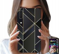 ETUI DO HUAWEI P20 - ZŁOTE RAMKI, ELEGANCKIE WZORY + SZKŁO