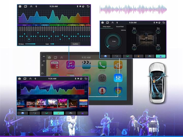 RADIO SAMOCHODOWE 2 DIN ANDROID AUTO CARPLAY 4GB/64GB ANDROID 13 RDS DSP zdjęcie 13