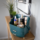 Organizer Na Kosmetyki I Biżuterię - Zielony Kuferek Szkatułka