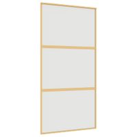 Drzwi przesuwne, złote, 102,5x205 cm, mrożone szkło ESG
