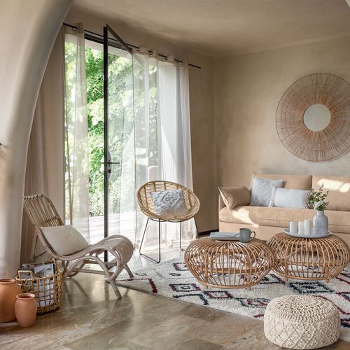 Fotel Tamara rattanowy bielony na Arena.pl