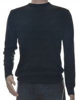 Sweter męski czarny z kaszmiru i wełny merynosów XL