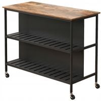 Wyspa kuchenna stół barowy kredens szafka na kółkach regał wózek 2 półki