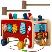 Drewniana Kostka Edukacyjna Słoń Wbijak Młotek Zabawka Prezent dla Dzieci