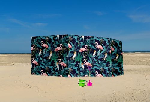 PARAWAN PLAŻOWY Flamingi i papugi z indywidualnym  napisem 4 PANELE 25.4 na Arena.pl
