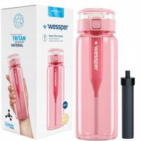 Butelka filtrująca Wessper ActiveMax Clarti 0,68l różowy + 1x Filtr wody