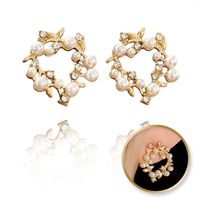 kolczyki przy uchu delikatne wianiuszki z perełkami k1692